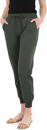 Zac & Rachel Two Pocket Tie Front Solid Jogger Pants In Olive