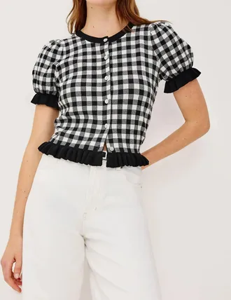 Rails Lora Top In Black White Gingham