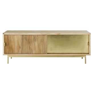 Maisons du monde Mueble de TV con 2 puertas correderas de mango 150 cm