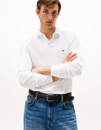 Tommy Hilfiger Mens Tommy Hilfiger 1985 Regular Long Sleeve Mens Polo Shirt - White - Size: 38