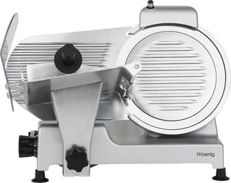 H.Koenig Msx250 Cortafiambres El&eacute;ctrico, Cortafiambres Cuchilla Italiana Profesional, Potencia 240w, Motor As&iacute;ncrono 282 Rpm, Grosor Del Corte 0-12 Mm, Tecnolo