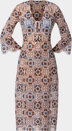 Shoshanna Mosaic Crochet Midi Dress Coverup