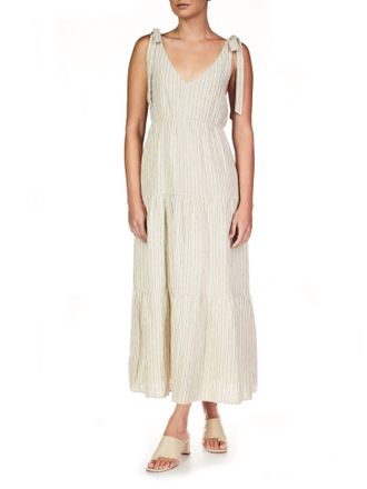 Sanctuary Move Your Body Striped Maxi Dress In Eco Olive Stripe