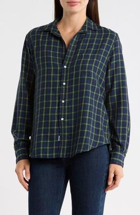 Frank & Eileen Relaxed Button-Up Shirt in Navy Green Yellow Tartan at Nordstrom Rack, Size Xx-Small
