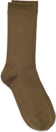 Nordstrom Casual Rib Crew Socks in Olive Dark at Nordstrom, Size Regular