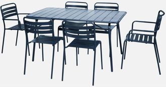 Sweeek Mesa De Jard&iacute;n Plegable De Metal Con 2 Sillones Y 4 Sillas