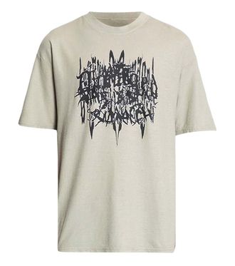 44 Label Group Beige Graphic Crew Neck T-Shirt