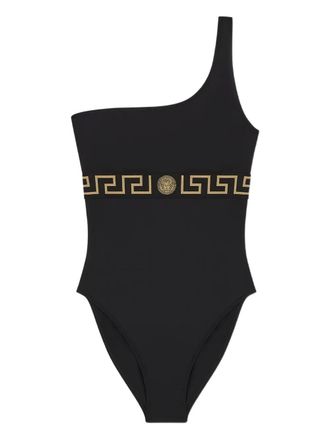 Versace Badpak met Greca afwerking - Zwart