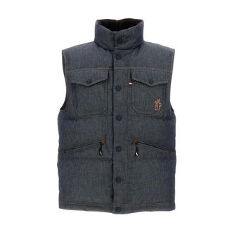 Moncler Vests, male, Blue, Size: S Krachan Vest