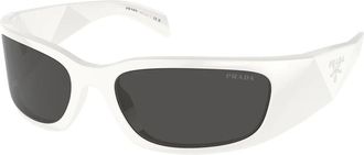 Prada PR A14S Zonnebril - Dames - Zonnebrillen - Wit - 60 MM - Accessoires