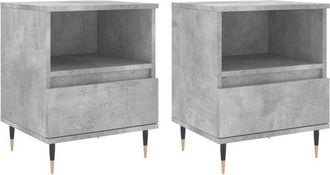 vidaXL Vidaxl - Bedside Cabinets 2 pcs Concrete Grey 40x35x50 cm Engineered Wood