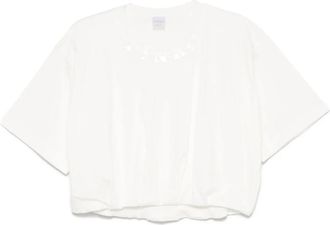 Pinko T-shirt met korte mouwen - Dames - T-shirts - Wit - L - Katoen - Tops