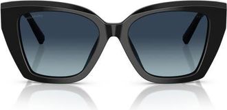 Tiffany & Co. 52mm Square Sunglasses in Black /Azure Dark Blue at Nordstrom