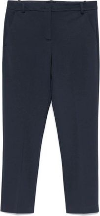 Pinko Viscose-blend broek met elastische tailleband - Dames - Vrijetijds broeken - Blauw - L - Nylon - Broeken