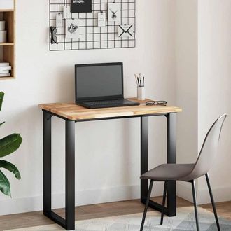 Berkfield Home Desk Top Untreated 80x60x2 cm Solid Wood Acacia in Brown | Size: 80 x 60 x 2 cm