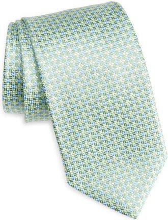 David Donahue Geometric Jacquard Silk Tie in Green at Nordstrom