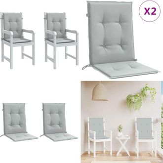 vidaXL Cuscini Sedia Schiena Bassa 4 pz Grigio M&eacute;lange 100x50x4 cm - Cuscino per sedia - Cuscino da esterno