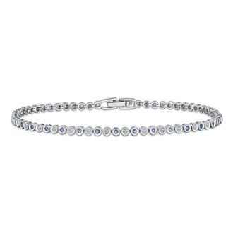 The Diamond Store 0.44ct Tanzanite and 0.35ct Lab Diamond Bracelet in 925 Sterling Silver