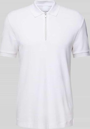HUGO BOSS Regular Fit Poloshirt mit Reißverschluss Modell Paras in Weiss, Größe XXL