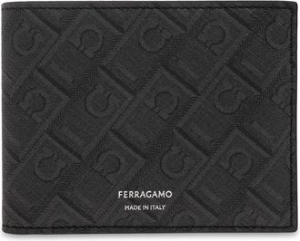 Ferragamo Monogram Leren Portemonnee - Heren - Portefeuilles - Bruin - ONE Size - Leer - Accessoires