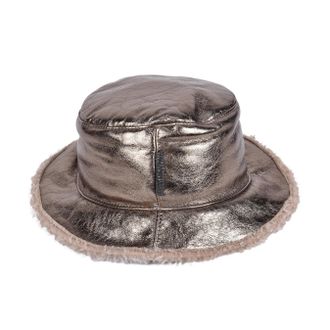 Brunello Cucinelli Womens Bamboo Bronze Foil Bucket Hat Accessories & Slg