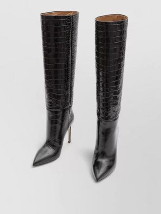 PARIS TEXAS knee high stiletto boots croco calfskin
