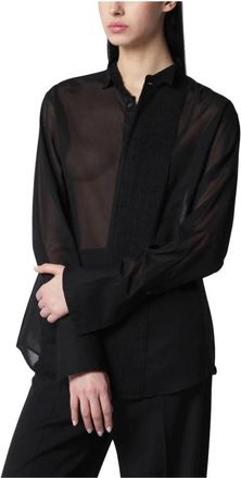 6397 Micro Pleat Formal Shirt - Dames - Overhemden - Zwart - L - Overhemden