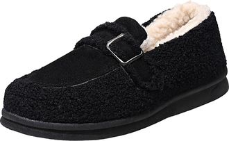 Generic Womens Walking Boots Size 6 Deer Prints Flat Round Toe Lazy Suede Shoes Boots Womens Wide Fit Knee High Boots (Black, 5.5)