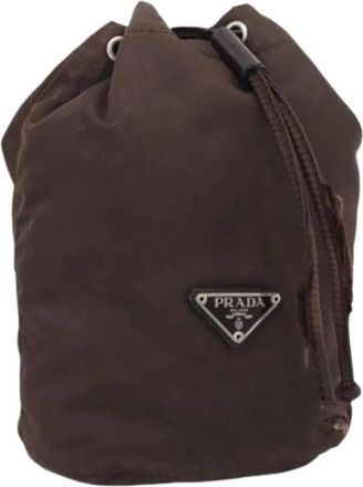 Prada Pre-owned Nylon Pouch - Pre-owned - Mujer - Marr&oacute;n - ONE SIZE