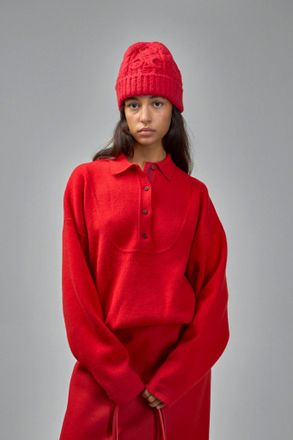Jacquemus Pallone Vareuse-Style Knit Polo Sweater