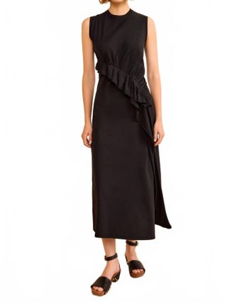 Ulla Johnson Jeune Asymmetric Dress In Noir