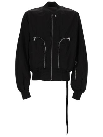 Rick Owens Cropped Black Jacket with High Collar