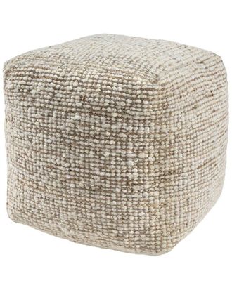 LR Home Lr Home Savanna Farmhouse Distressed Handmade Woven Pouf