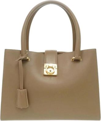 Ferragamo Pre-owned Handbag - Dames - Vintage Handtas - Bruin - ONE Size - Leer - Vintage