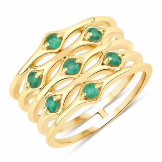 Rafaela Donata Womens Khushi Female Sterling Silver Ring - Gold - Size S