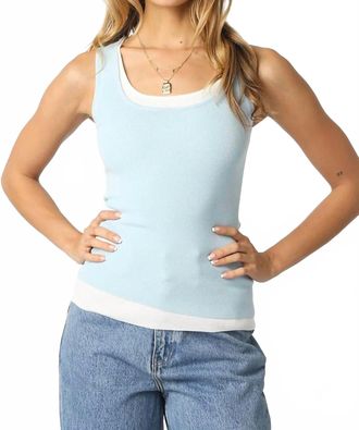 Olivaceous Jordyn Layered Tank Top In Sky Off White