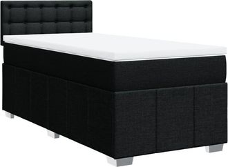 vidaXL Cama Box Spring Con Colch&oacute;n Tela Negro 80x200 Cm Vidaxl