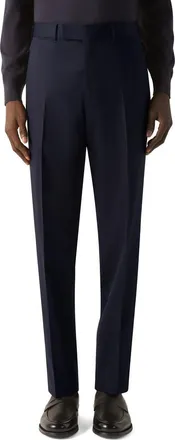Ermenegildo Zegna Straight Leg Wool Trousers in Navy Blue at Nordstrom, Size 56