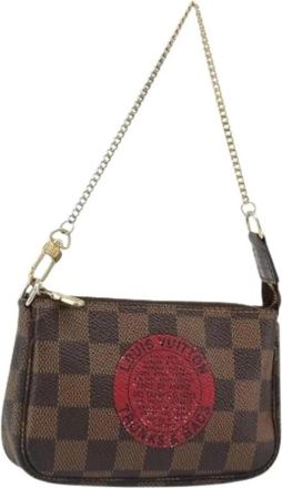Louis Vuitton Pre-owned Accessory Pouch - Dames - Vintage Mini Tas - Bruin - ONE Size - Leer - Vintage
