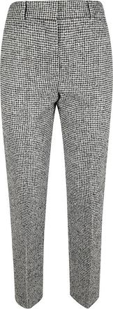 Ermanno Scervino Pantalon in pied-de-poule wolmix - Dames - Slim Fit Broeken - Veelkleurig - S - Wol - Broeken
