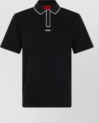 HUGO BOSS polo shirt breathable fabric contrast collar