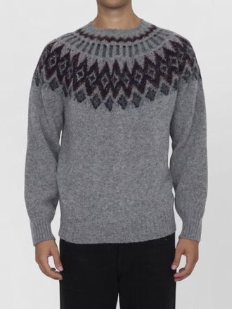 Howlin wool regular-fit patterned sweater