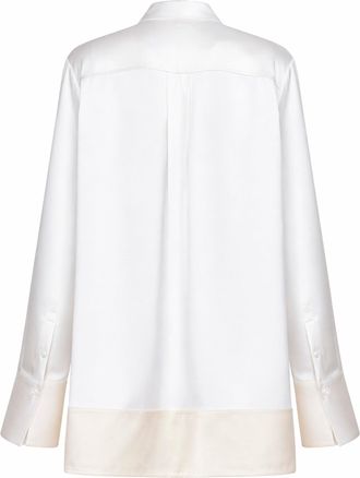 Toteme Womens Shirt Tuxedo-Style White Satin Viscose