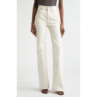 Saint Laurent 70s High Waist Bootcut Jeans in Almond Milk at Nordstrom, Size 30