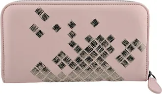 Bottega Veneta Intrecciato Pink Leather Long Wallet (Bi-Fold) (Pre-Owned)