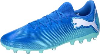 Puma Unisex Adults Future 7 Play MG Soccer Shoe, HYPERLINK Blue-Mint-PUMA White, 10.5 UK