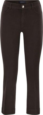 Sportmax Mini Flare Pant - Dames - Flared Jeans - Bruin - W26 - Leer - Jeans