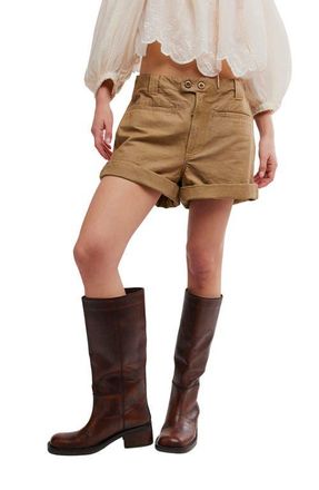 Free People Sakura Cuffed Chino Shorts in Tannin at Nordstrom, Size 10