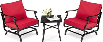 Costway 3 Piece Rocking Chair and Table Set, Patio Bistro Set Glider Rocker Seat