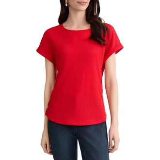 Jones New York Textured Button Detail Top in Rouge at Nordstrom, Size X-Large